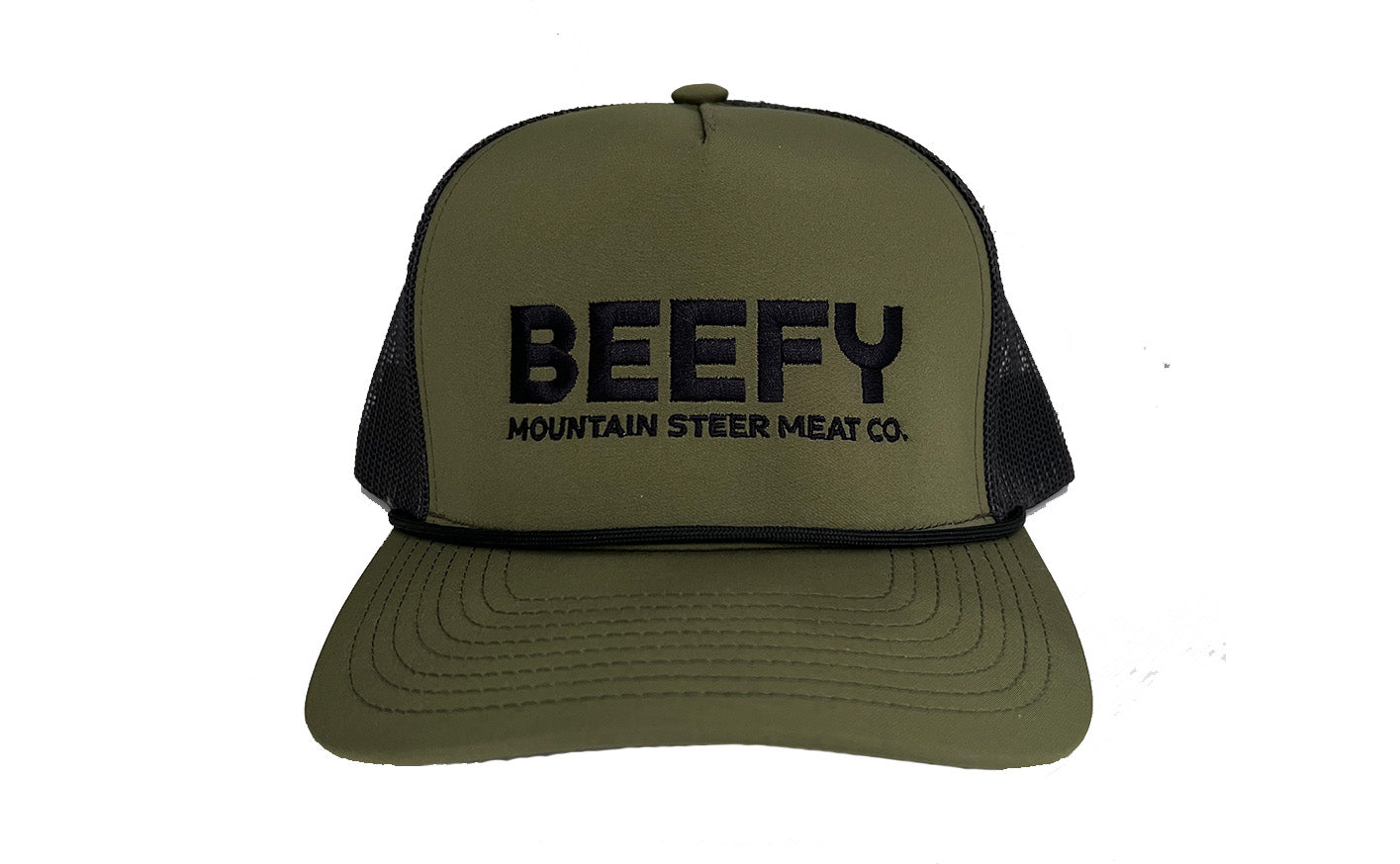 "Beefy" Mountain Steer Meat Co. Hat - Olive & Black